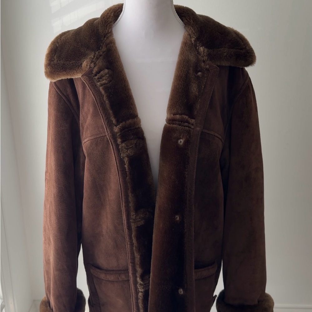 Brown Suede Fur-Lined Jacket